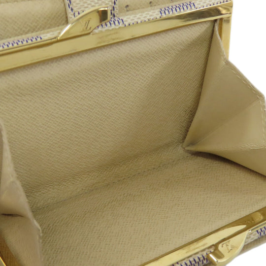 LOUIS VUITTON Bifold Wallet N61676 Damier canvas white Portefeuille Vienova Women Used Authentic