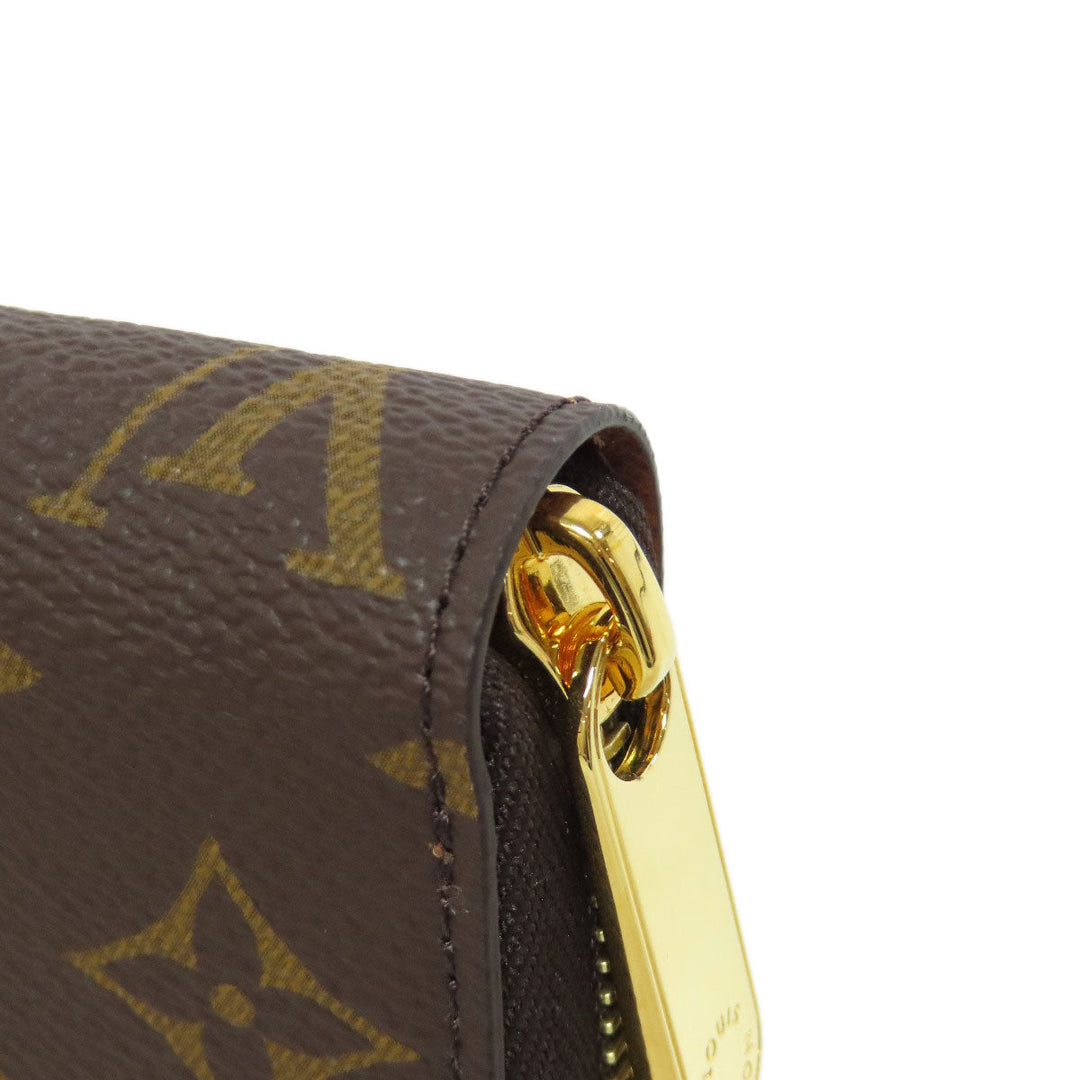 LOUIS VUITTON Long Wallet Purse M41616 Monogram canvas Brown Zippy wallet Women Used Authentic