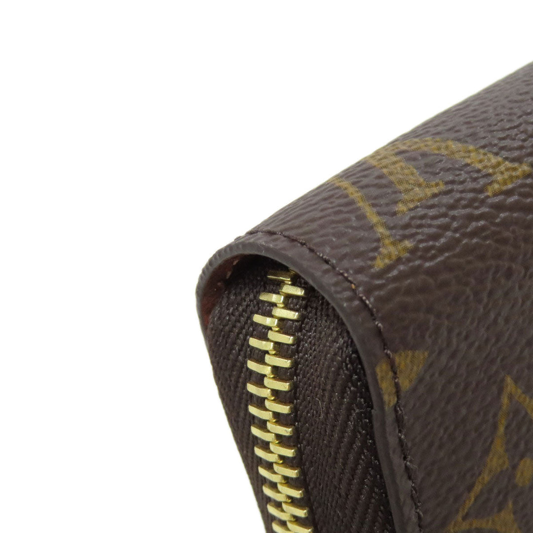 LOUIS VUITTON Long Wallet Purse M41616 Monogram canvas Brown Zippy wallet Women Used Authentic