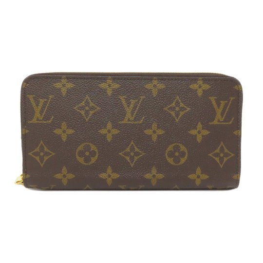 LOUIS VUITTON Long Wallet Purse M41616 Monogram canvas Brown Zippy wallet Women Used Authentic