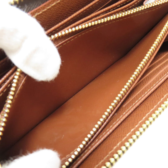 LOUIS VUITTON Long Wallet Purse M41616 Monogram canvas Brown Zippy wallet Women Used Authentic