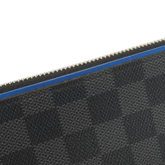 LOUIS VUITTON Long Wallet Purse N64436 Damier canvas black Zippy wallet  Vertical mens Used Authentic