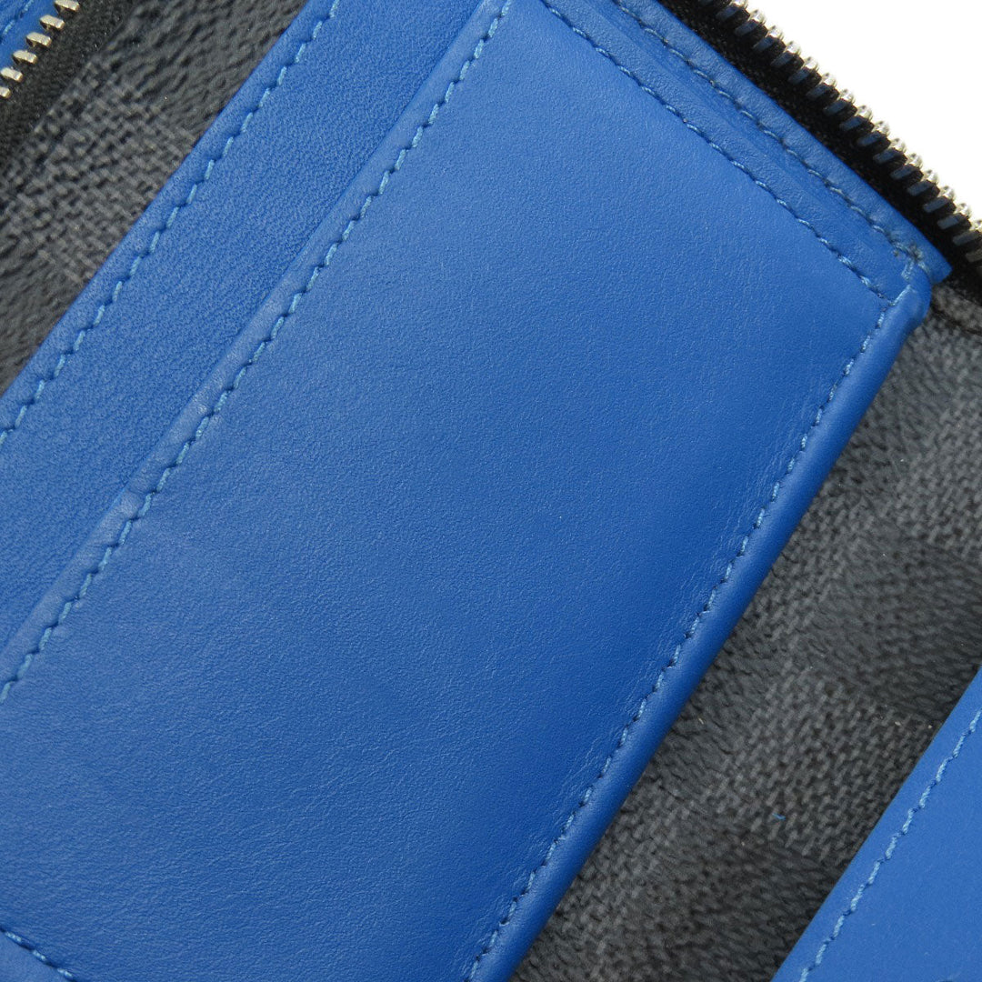 LOUIS VUITTON Long Wallet Purse N64436 Damier canvas black Zippy wallet  Vertical mens Used Authentic