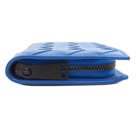 BOTTEGAVENETA Coin case leather blue Tech Rubber Women Used Authentic
