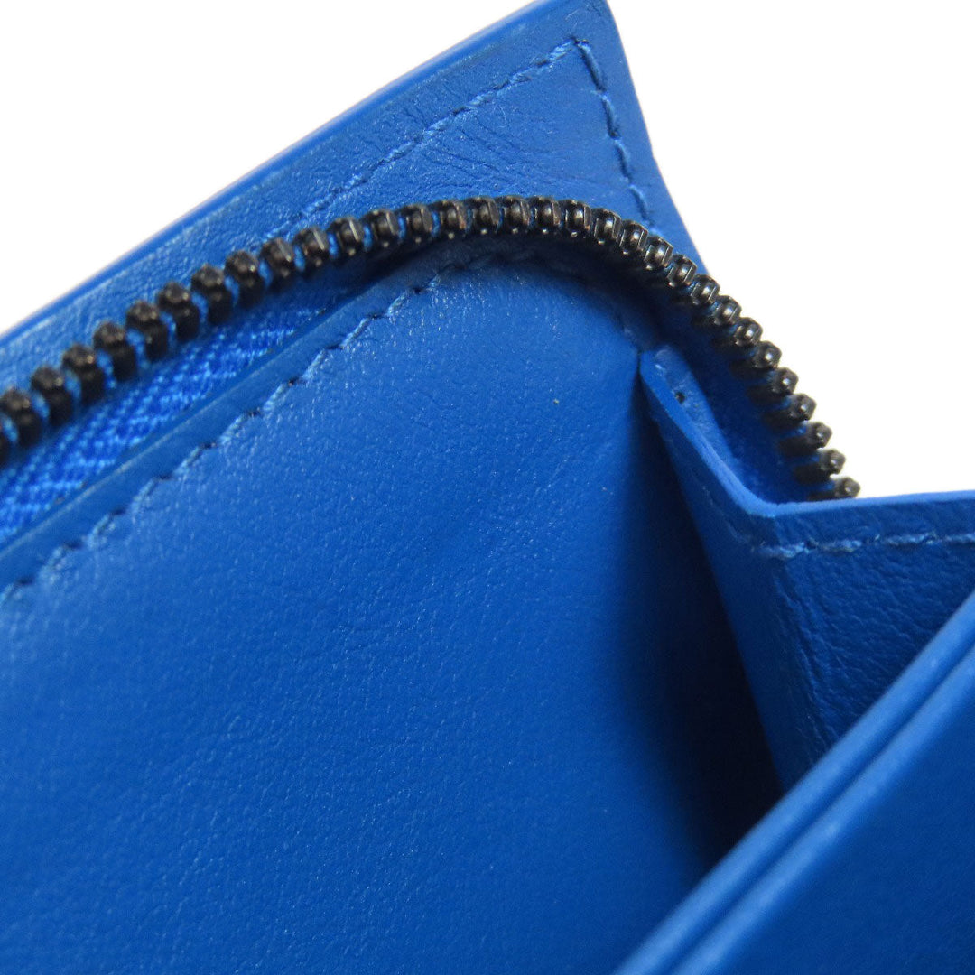 BOTTEGAVENETA Coin case leather blue Tech Rubber Women Used Authentic