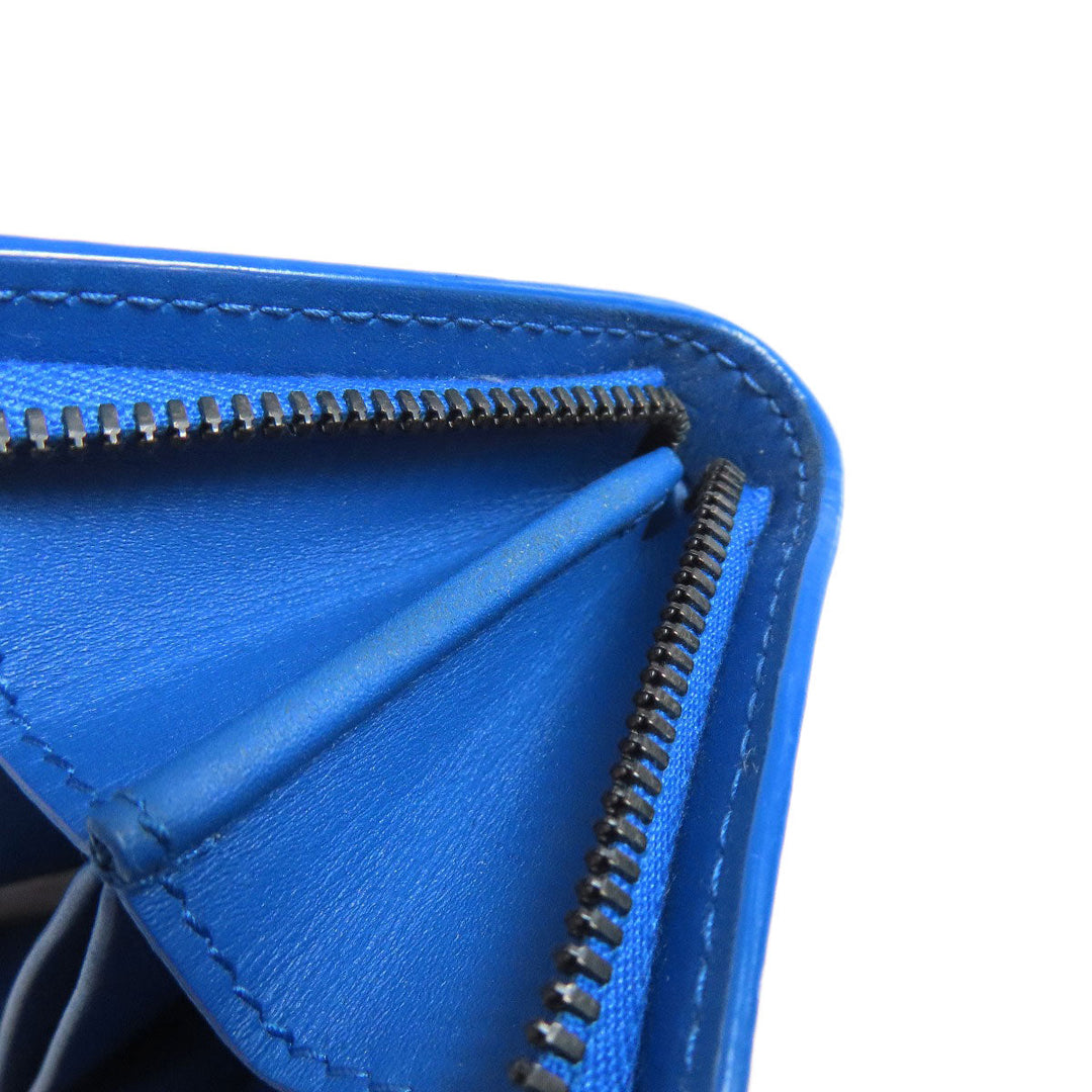BOTTEGAVENETA Coin case leather blue Tech Rubber Women Used Authentic