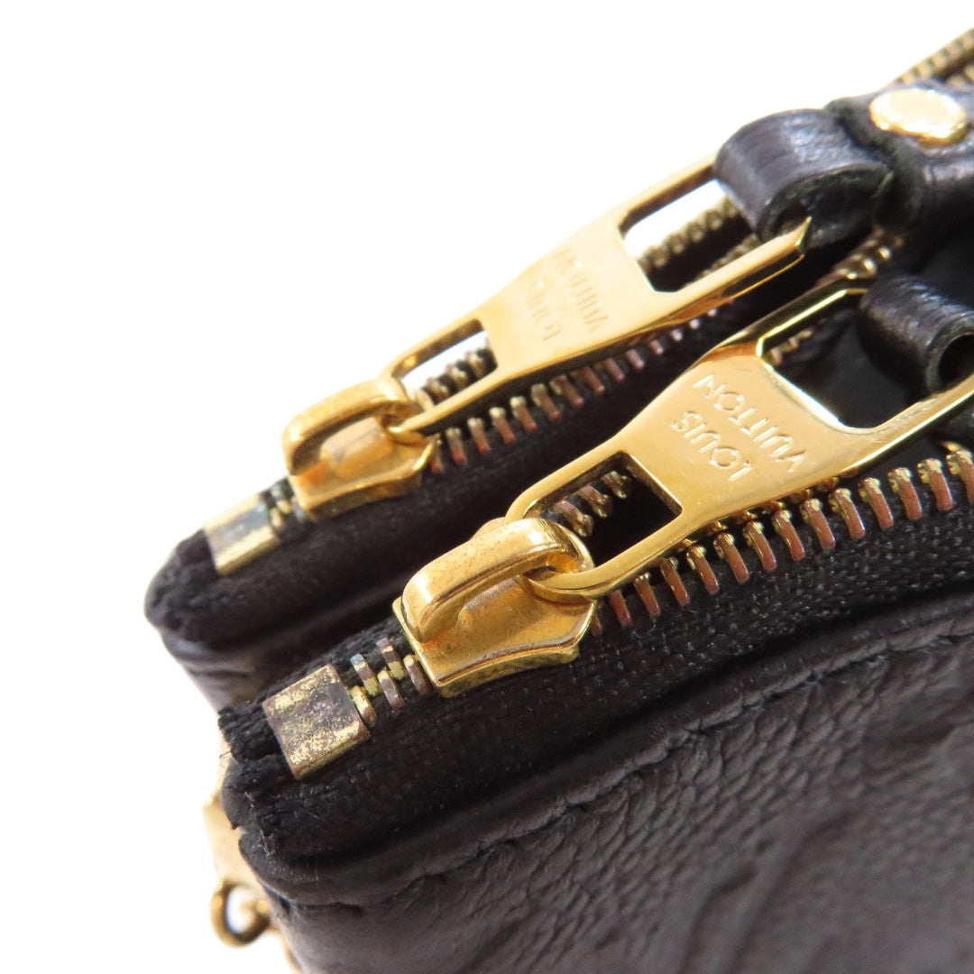 LOUIS VUITTON Shoulder Bag M68568 Ann Platt black Pochette double zip Women Used Authentic