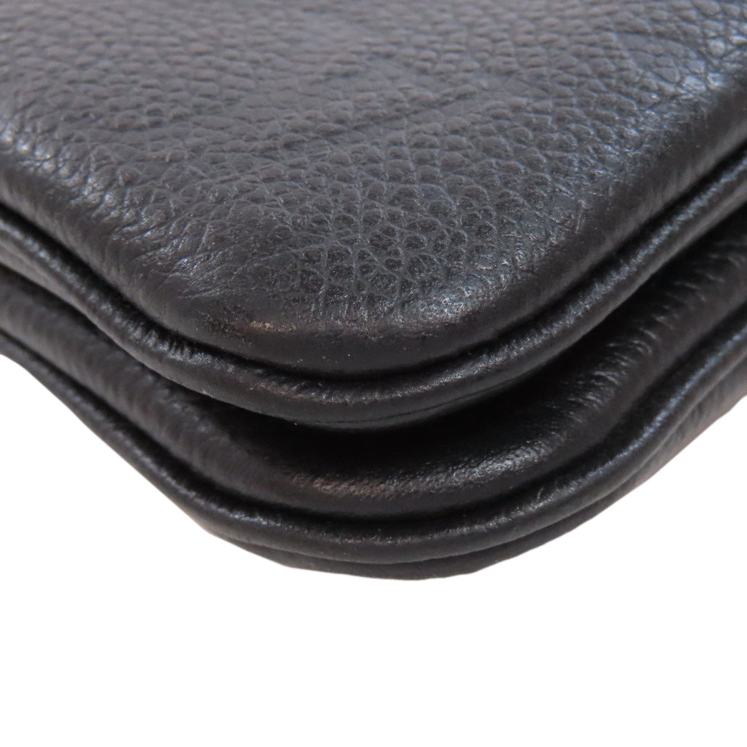 LOUIS VUITTON Shoulder Bag M68568 Ann Platt black Pochette double zip Women Used Authentic