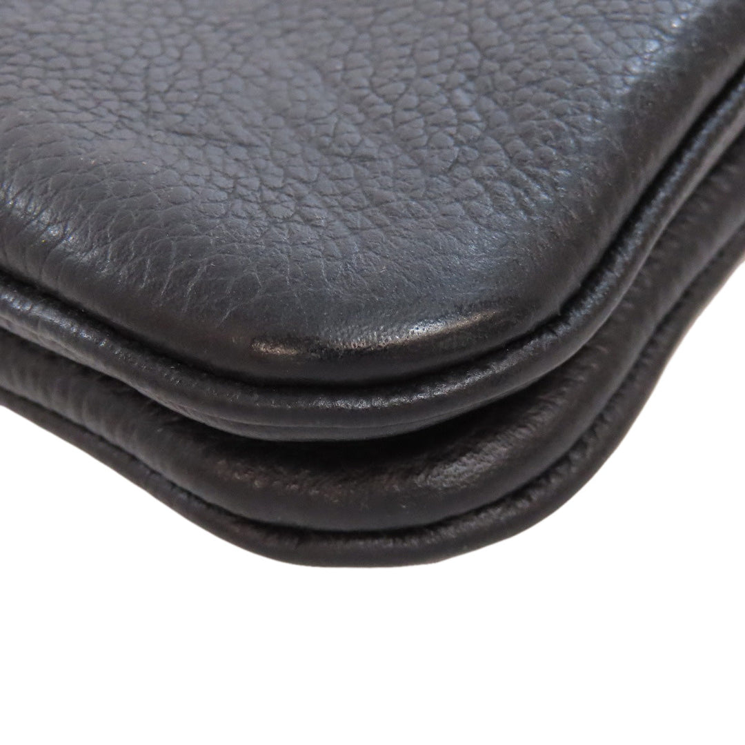 LOUIS VUITTON Shoulder Bag M68568 Ann Platt black Pochette double zip Women Used Authentic