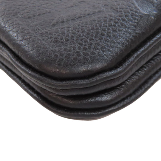 LOUIS VUITTON Shoulder Bag M68568 Ann Platt black Pochette double zip Women Used Authentic