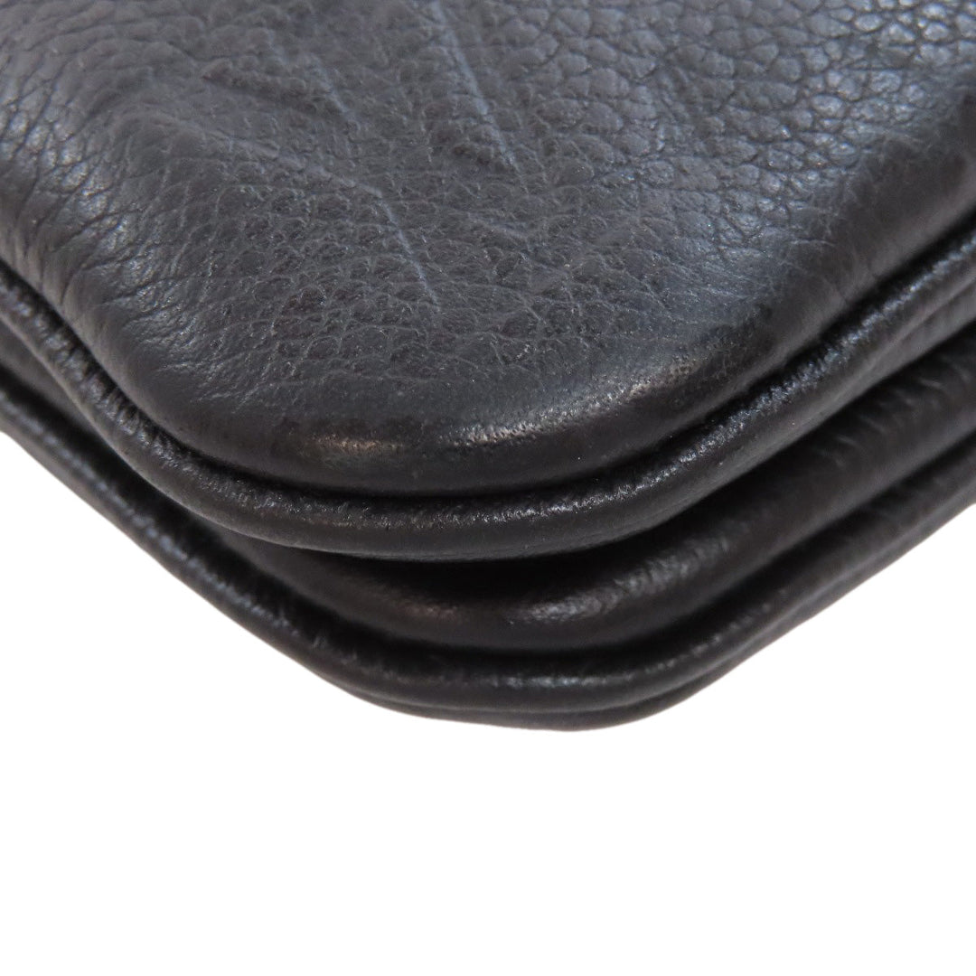 LOUIS VUITTON Shoulder Bag M68568 Ann Platt black Pochette double zip Women Used Authentic