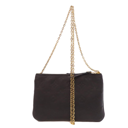 LOUIS VUITTON Shoulder Bag M68568 Ann Platt black Pochette double zip Women Used Authentic