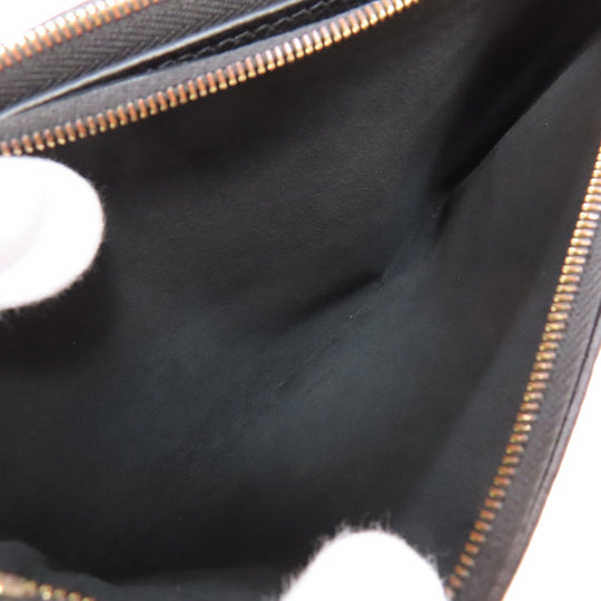 LOUIS VUITTON Shoulder Bag M68568 Ann Platt black Pochette double zip Women Used Authentic