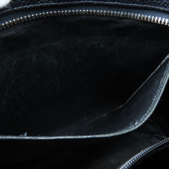 CHANEL Tote Bag Caviar skin black Replica Tote SilverMetal Women Used Authentic