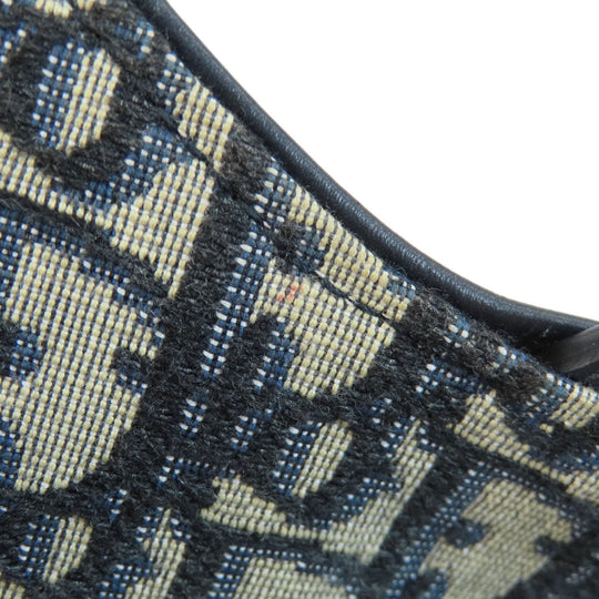 Christian Dior Handbag canvas Navy Mini Saddle Trotter Pattern Women Used Authentic