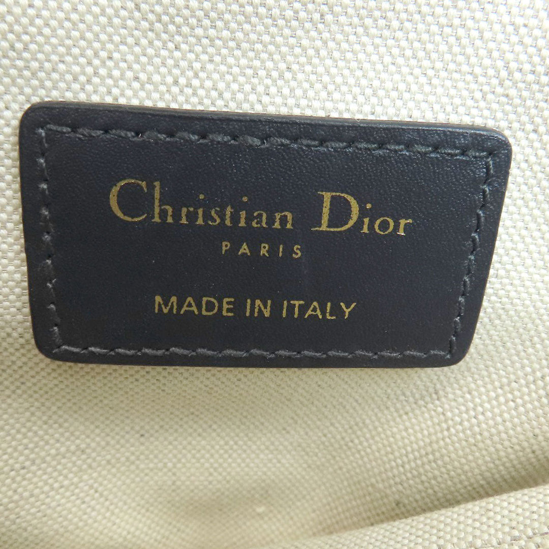 Christian Dior Handbag canvas Navy Mini Saddle Trotter Pattern Women Used Authentic