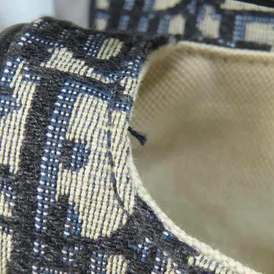Christian Dior Handbag canvas Navy Mini Saddle Trotter Pattern Women Used Authentic