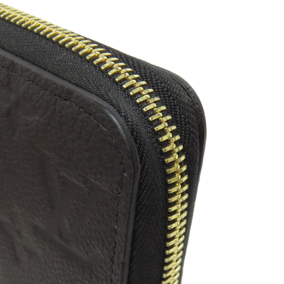 LOUIS VUITTON Long Wallet Purse M61864 Ann Platt black Zippy wallet Women Used Authentic