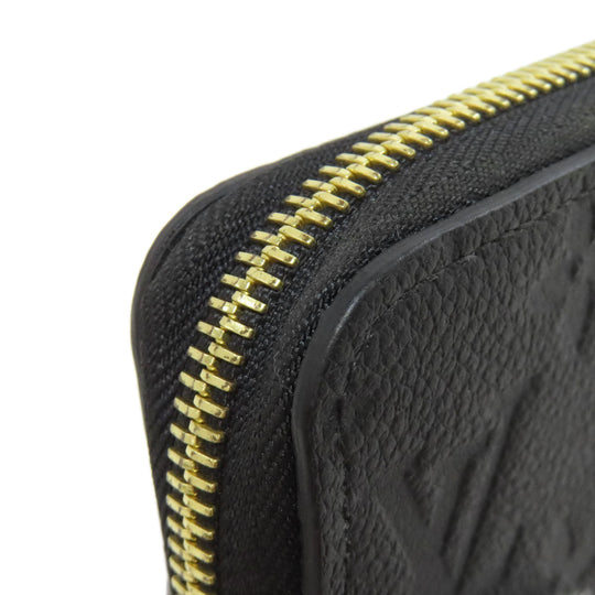 LOUIS VUITTON Long Wallet Purse M61864 Ann Platt black Zippy wallet Women Used Authentic