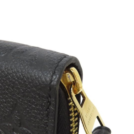 LOUIS VUITTON Long Wallet Purse M61864 Ann Platt black Zippy wallet Women Used Authentic