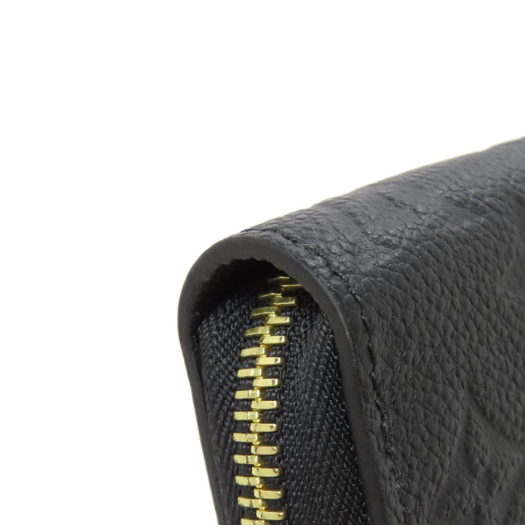 LOUIS VUITTON Long Wallet Purse M61864 Ann Platt black Zippy wallet Women Used Authentic