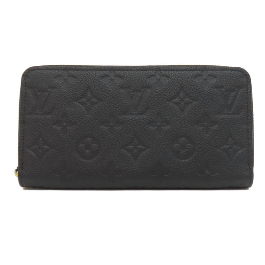 LOUIS VUITTON Long Wallet Purse M61864 Ann Platt black Zippy wallet Women Used Authentic