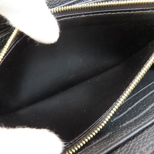LOUIS VUITTON Long Wallet Purse M61864 Ann Platt black Zippy wallet Women Used Authentic