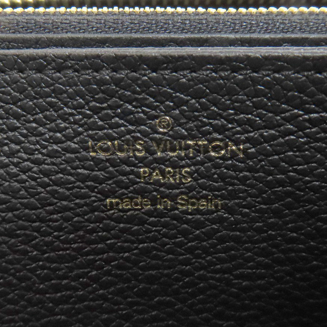 LOUIS VUITTON Long Wallet Purse M61864 Ann Platt black Zippy wallet Women Used Authentic