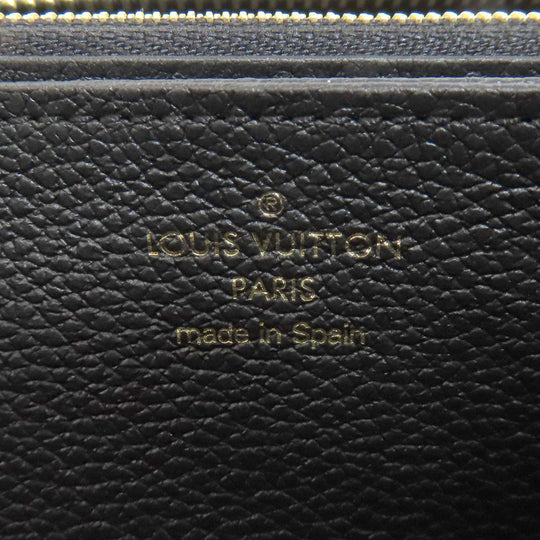 LOUIS VUITTON Long Wallet Purse M61864 Ann Platt black Zippy wallet Women Used Authentic