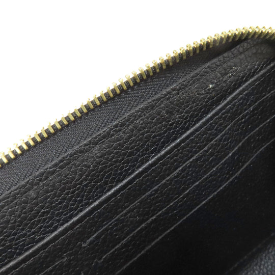 LOUIS VUITTON Long Wallet Purse M61864 Ann Platt black Zippy wallet Women Used Authentic