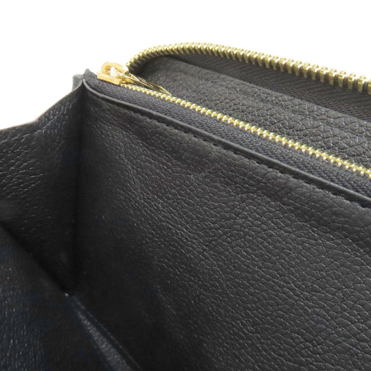 LOUIS VUITTON Long Wallet Purse M61864 Ann Platt black Zippy wallet Women Used Authentic
