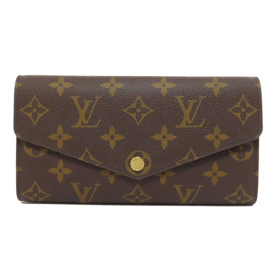LOUIS VUITTON Long Wallet Purse M62234 Monogram canvas Brown Portefeuille Sara Women Used Authentic
