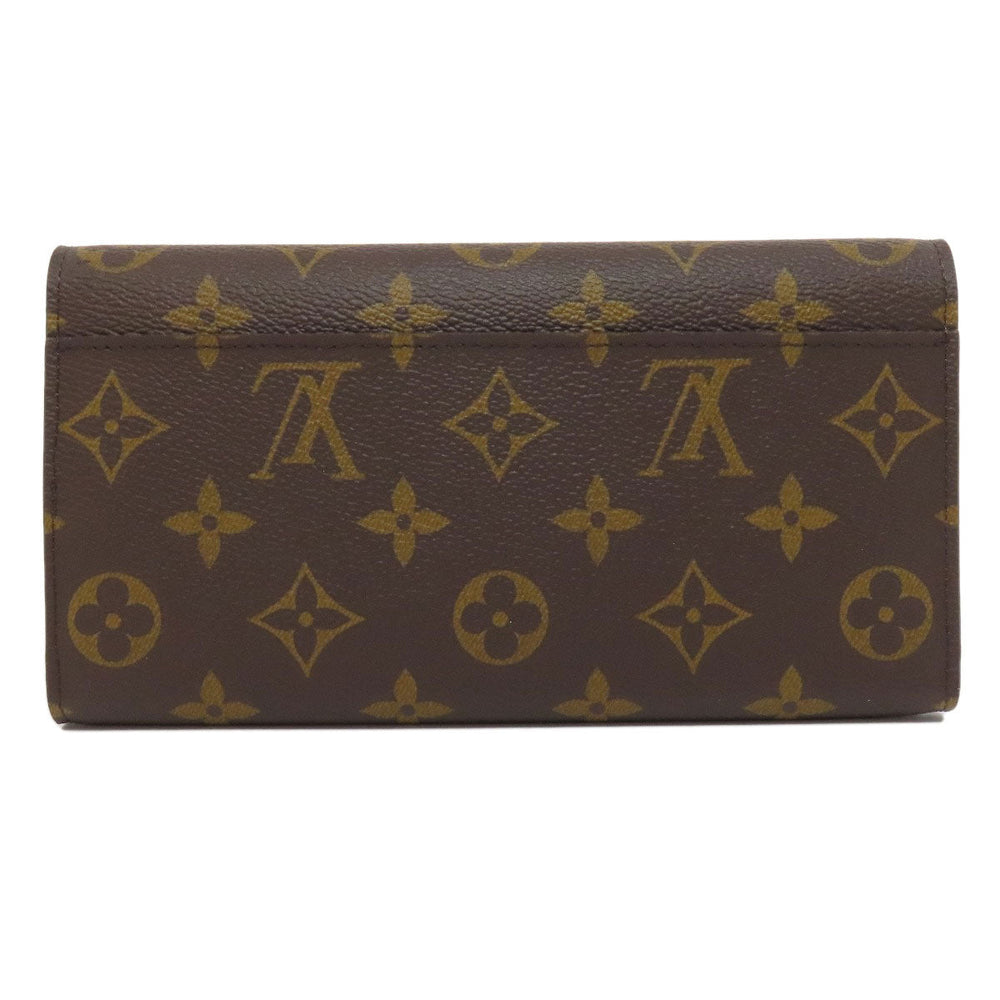 LOUIS VUITTON Long Wallet Purse M62234 Monogram canvas Brown Portefeuille Sara Women Used Authentic