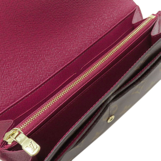 LOUIS VUITTON Long Wallet Purse M62234 Monogram canvas Brown Portefeuille Sara Women Used Authentic