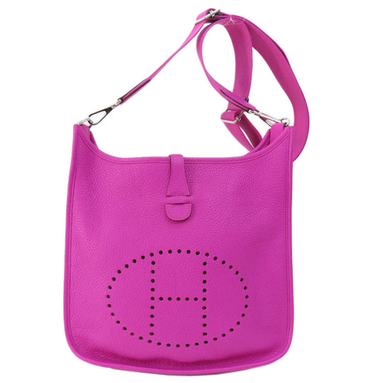 HERMES Shoulder Bag Taurillon Clemence purple Evelyn 3 PM SilverMetal Women Used Authentic
