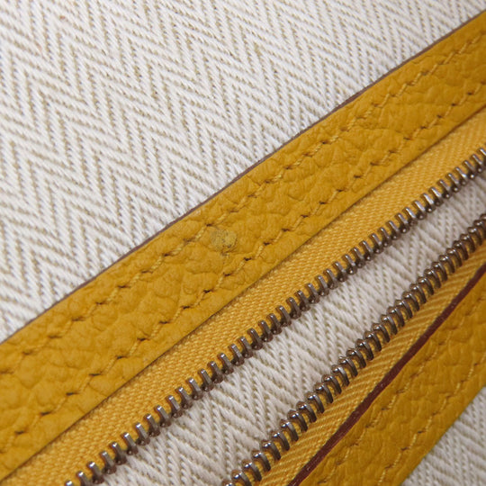 HERMES Tote Bag Country yellow Garden Party PM Jaune Ambre SilverMetal Women Used Authentic