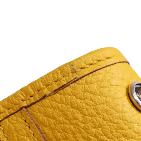 HERMES Tote Bag Country yellow Garden Party PM Jaune Ambre SilverMetal Women Used Authentic
