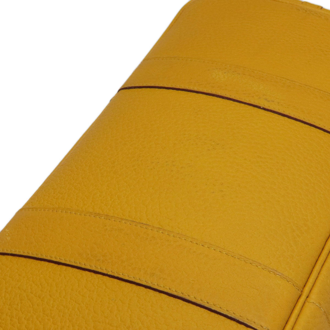 HERMES Tote Bag Country yellow Garden Party PM Jaune Ambre SilverMetal Women Used Authentic