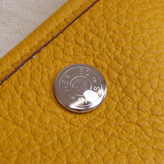 HERMES Tote Bag Country yellow Garden Party PM Jaune Ambre SilverMetal Women Used Authentic