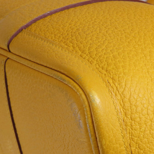 HERMES Tote Bag Country yellow Garden Party PM Jaune Ambre SilverMetal Women Used Authentic