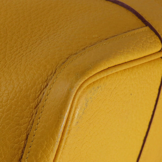 HERMES Tote Bag Country yellow Garden Party PM Jaune Ambre SilverMetal Women Used Authentic