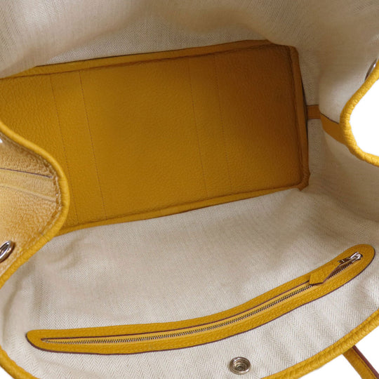 HERMES Tote Bag Country yellow Garden Party PM Jaune Ambre SilverMetal Women Used Authentic