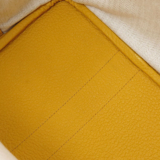 HERMES Tote Bag Country yellow Garden Party PM Jaune Ambre SilverMetal Women Used Authentic