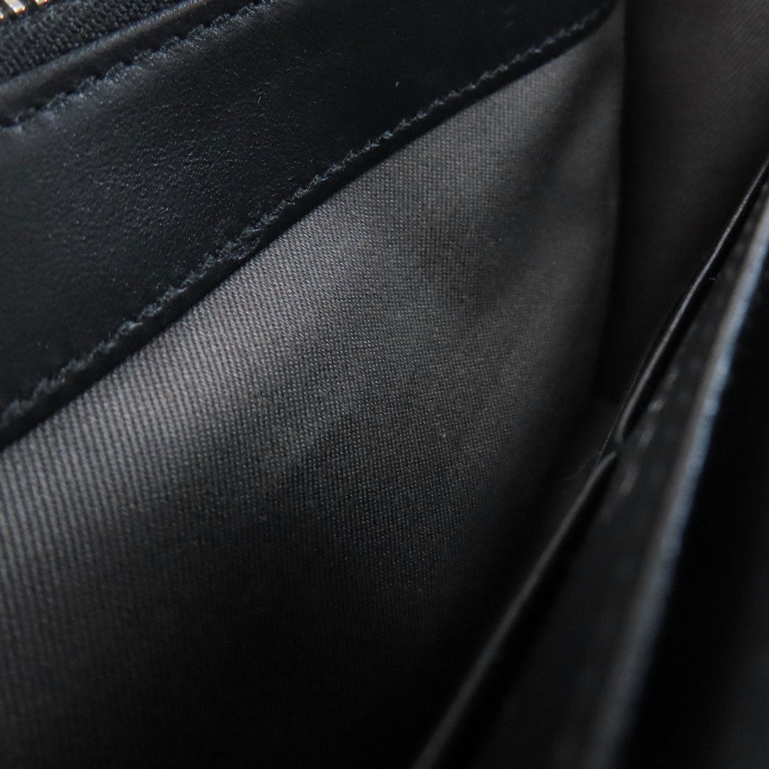 JIMMY CHOO Long Wallet Purse leather black studded chain wallet