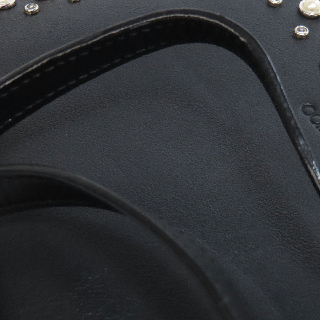 JIMMY CHOO Long Wallet Purse leather black studded chain wallet