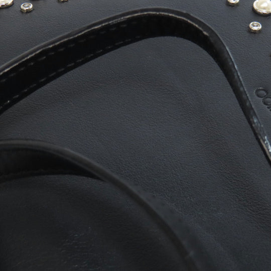 JIMMY CHOO Long Wallet Purse leather black studded chain wallet