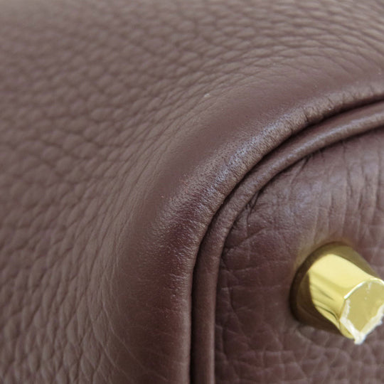 HERMES Handbag Taurillon Clemence Red Picotin Lock PM Gold Metal