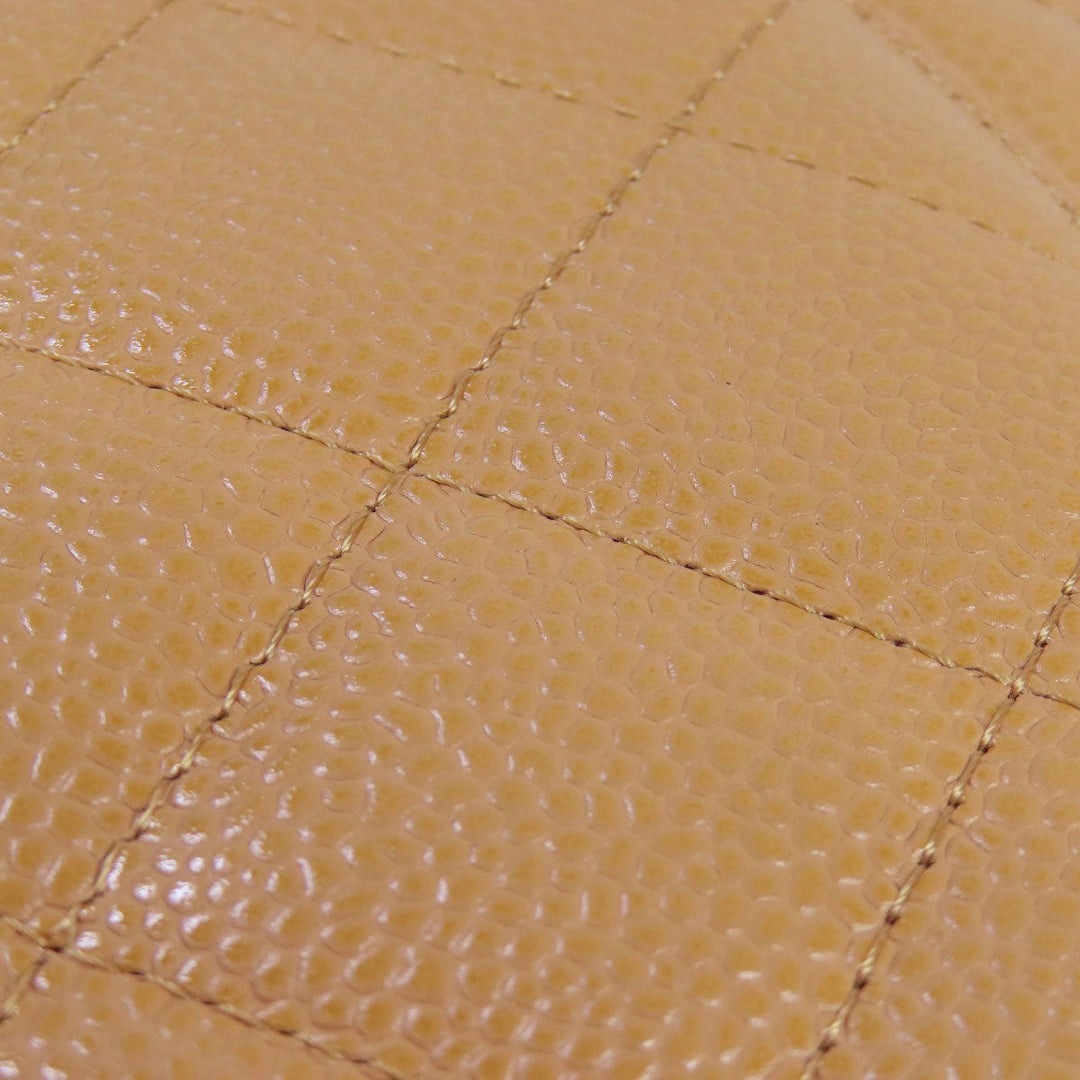 CHANEL Tote Bag Caviar skin beige COCO Mark Chain Bag Gold Metal Women Used Authentic