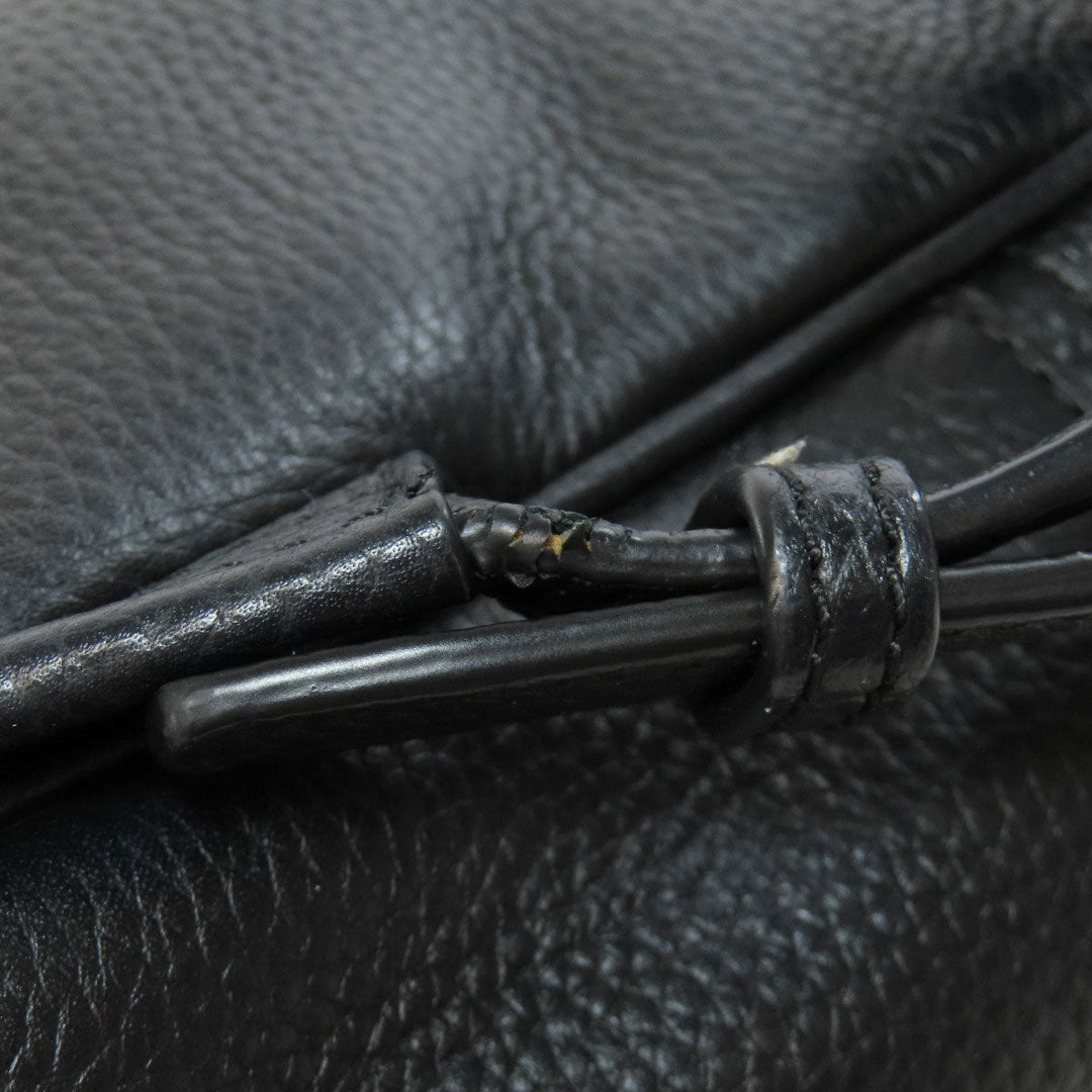 MICHAEL KORS Backpack leather black logo Women Used Authentic