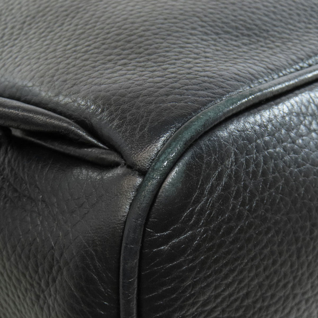 MICHAEL KORS Backpack leather black logo Women Used Authentic